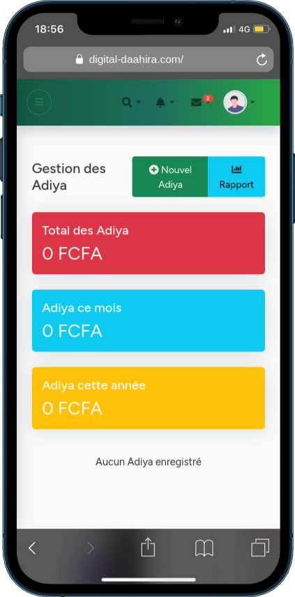 Interface Trésorier Mobile